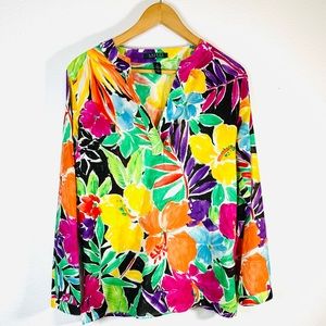 Discontinued Ralph Lauren Cotton Floral Tunic/Top Blouse Sz S